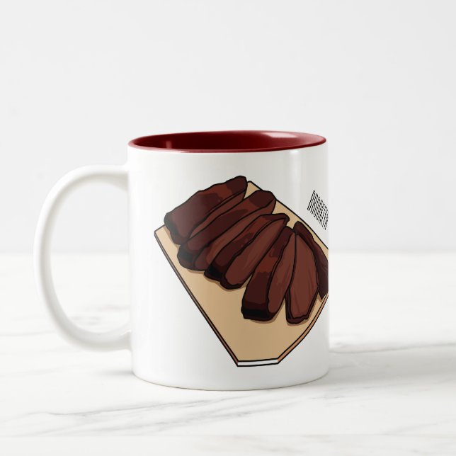 Tasse 2 Couleurs Illustration de la poitrine de boeuf (Gauche)