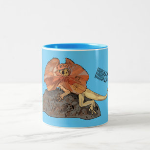 Tasse 2 Couleurs Illustration de lézard à col frisé