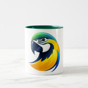Tasse 2 Couleurs Illustration de perroquet tropical