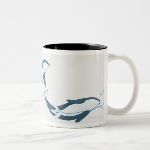 Tasse 2 Couleurs Illustration des épaulards (orque d'Orcinus)