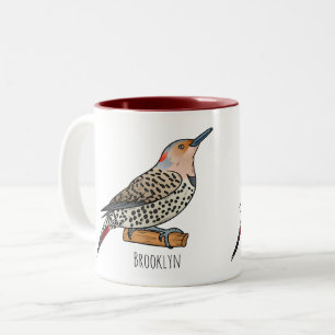 Tasse 2 Couleurs Illustration d'oiseau de scintillement du Nord