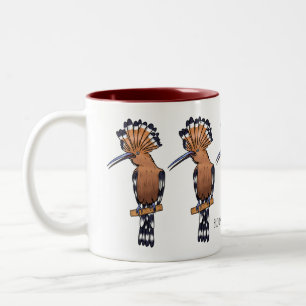 Tasse 2 Couleurs Illustration d'oiseau huppé d'Eurasie