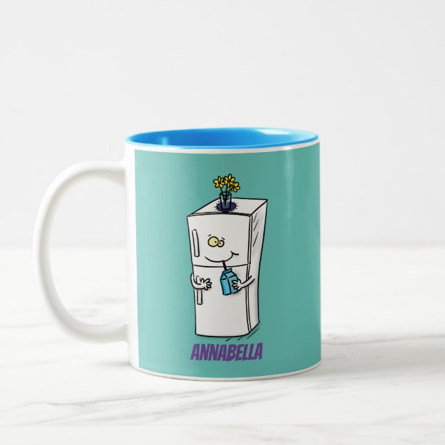Tasse 2 Couleurs Illustration drôle de réfrigérateur (Gauche)