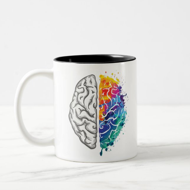 Tasse 2 Couleurs illustration du cerveau humain (Gauche)