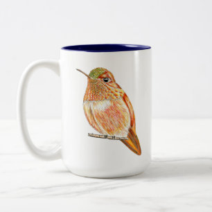 Tasse 2 Couleurs Illustration du colibri de Roufus orange