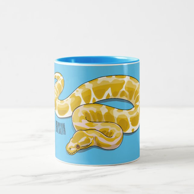 Tasse 2 Couleurs Illustration du serpent python birman (Centre)