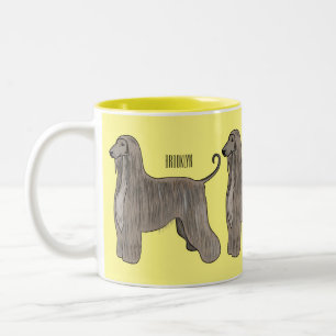 Tasse 2 Couleurs Illustration d'un chien hound afghan