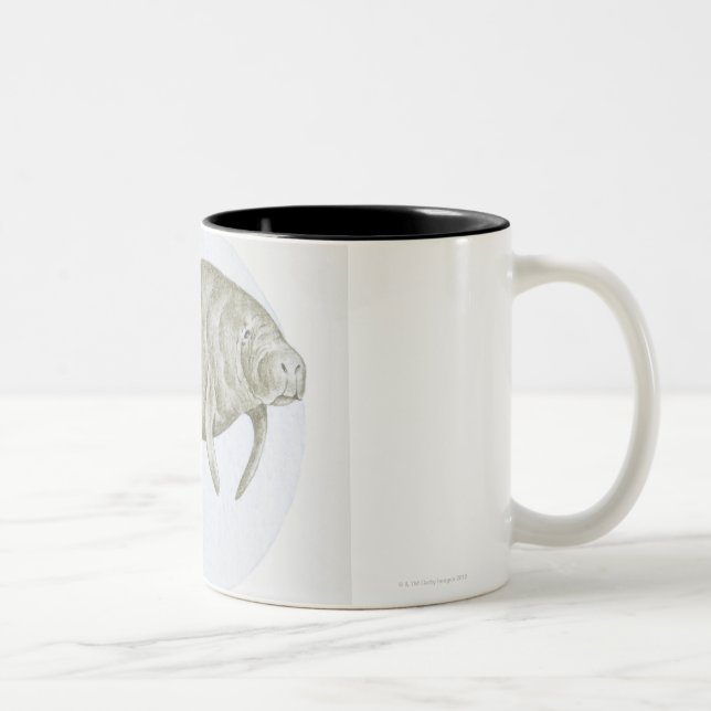 Tasse 2 Couleurs Illustration d'un lamantin (espèces de Trichechus) (Droit)