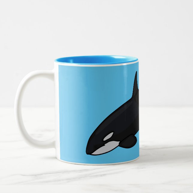 Tasse 2 Couleurs Illustration d'une baleine tueuse (Gauche)