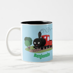 Tasse 2 Couleurs Illustration d'une locomotive à vapeur mûre