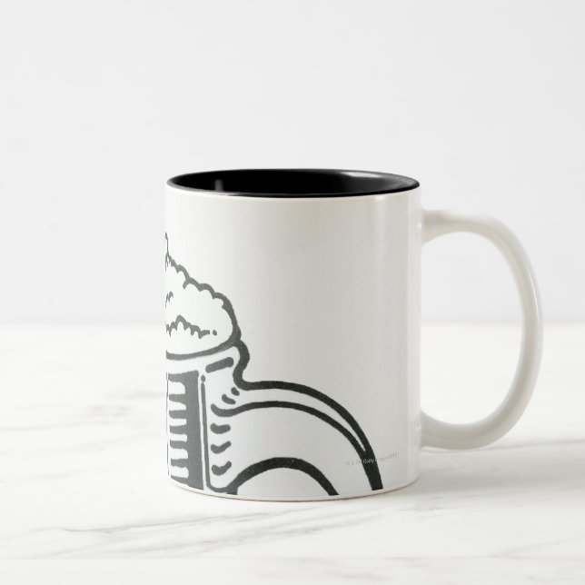 Tasse 2 Couleurs Illustration noire et blanche de Guinness dedans (Droit)