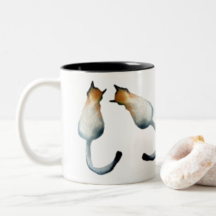 Tasse 2 Couleurs Illustration Tabby noir et brun