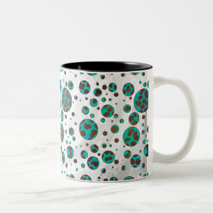 Tasse 2 Couleurs Impression Brown et Turquoise dalmate
