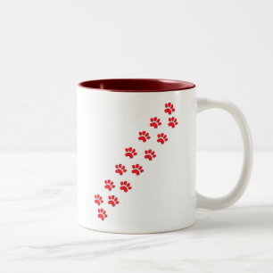 Tasse 2 Couleurs Imprimantes de pattes de chien