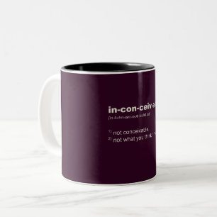 Tasse 2 Couleurs Inconceivable. Définition de mot. Plaisanter,