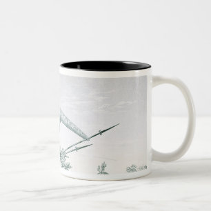 Tasse 2 Couleurs Indigène portant une défense ene ivoire décoré