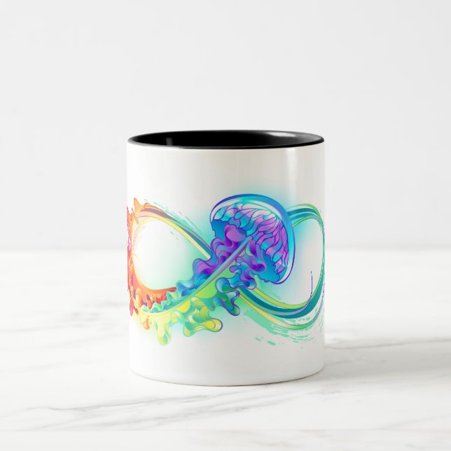 Tasse 2 Couleurs Infinity avec Rainbow Jellyfish (Centre)