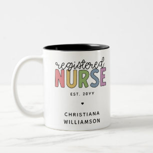 Tasse 2 Couleurs Infirmière inscrite sur mesure Colorful Graduation