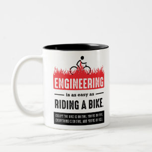 Tasse 2 Couleurs Ingénierie facile comme vélo