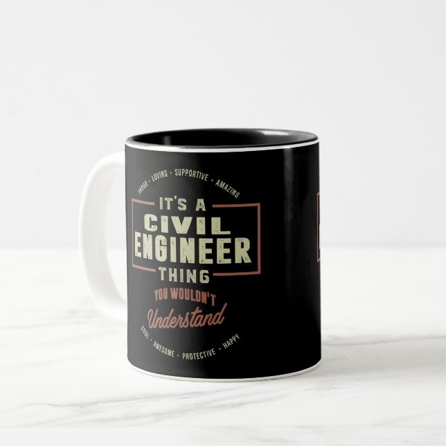 Tasse 2 Couleurs Ingénieur civil (Devant gauche)