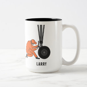 Tasse 2 Couleurs Ingénieur d'avion personnalisé Évolution Mécanicie