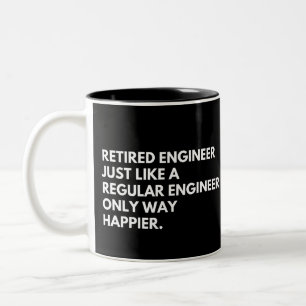 Tasse 2 Couleurs Ingénieur retraité Drôle Travail Retraite Disant