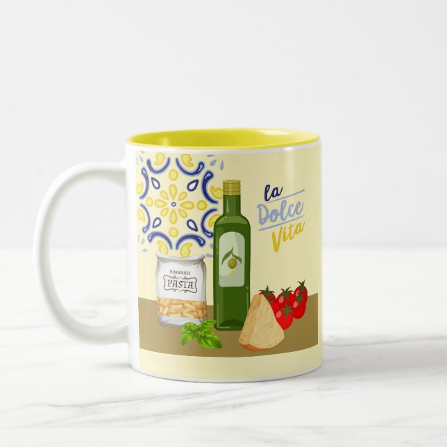 Tasse 2 Couleurs Ingrédients de pâtes italiens (Gauche)