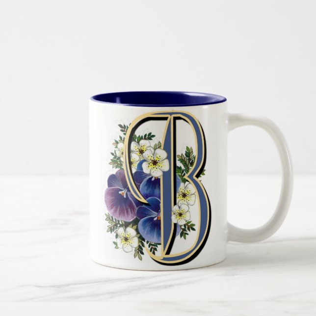 Tasse 2 Couleurs Initiale de pensée - B (Droit)