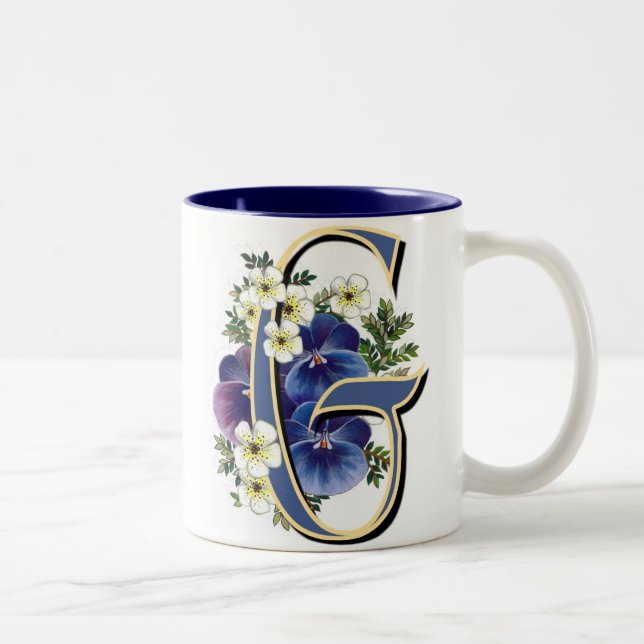 Tasse 2 Couleurs Initiale de pensée - G (Droit)