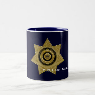 Tasse 2 Couleurs Insigne de café de l'agent correctionnel