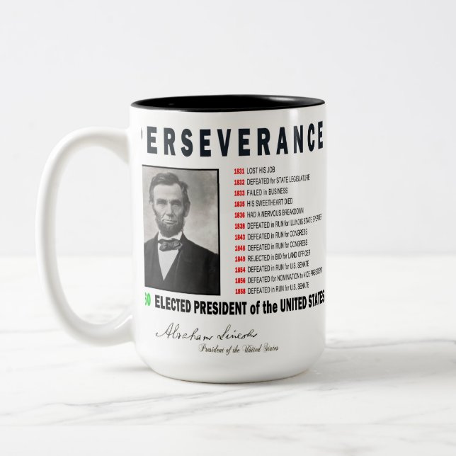 TASSE 2 COULEURS INSPIRATIONNEL ABRAHAM LINCOLN (Gauche)