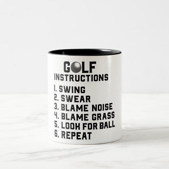 Tasse 2 Couleurs Instructions de golf amusantes (Centre)