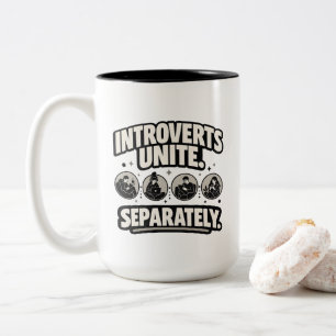 Tasse 2 Couleurs Introverti "INTROVERTIS S'UNISSENT. SÉPARÉMENT." I