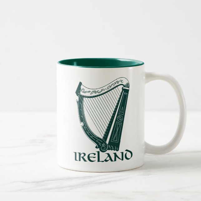 Tasse 2 Couleurs Irlande Harp Design, Irish Harp (Droit)