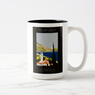 Tasse 2 Couleurs Italie Lac Retro Poster Vintage voyage