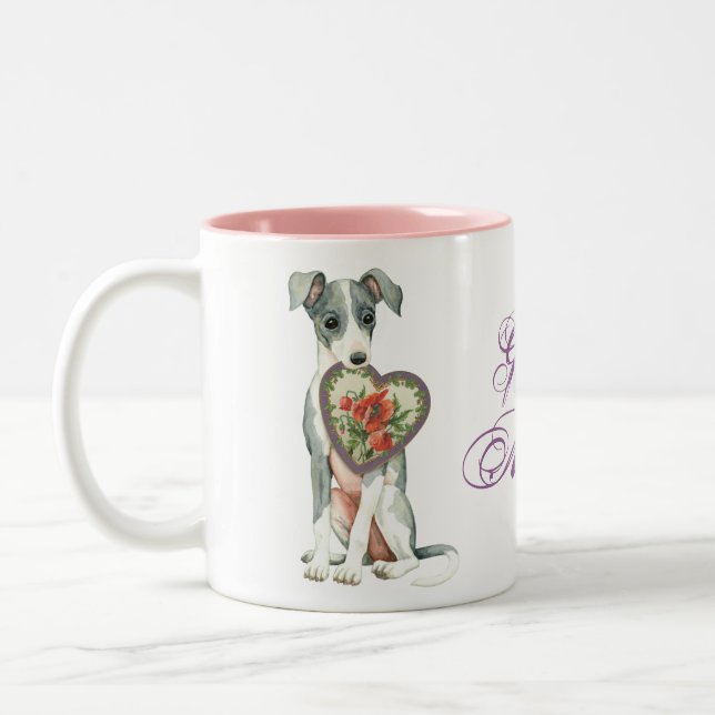 Tasse 2 Couleurs Italien Greyhound Heart (Gauche)