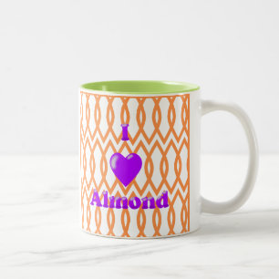 Tasse 2 Couleurs J'adore l'amande dans l'orange