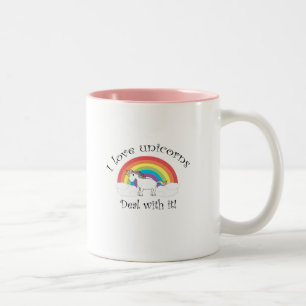 Tasse 2 Couleurs J'adore les licornes. Faites avec !