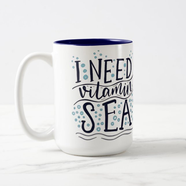 Tasse 2 Couleurs J'ai besoin d'une boue de mer vitamine (Gauche)