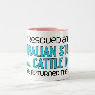 Tasse 2 Couleurs J'ai secouru un chien courtaud de bétail de queue