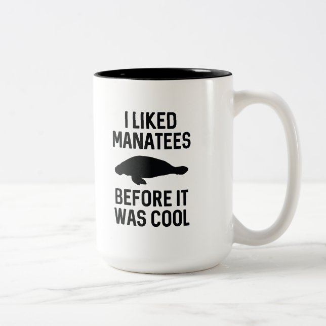 Tasse 2 Couleurs J'Aimais Les Manates (Droit)