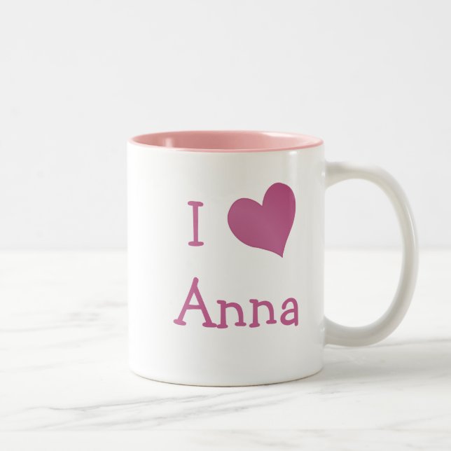 Tasse 2 Couleurs J'aime Anna (Droit)