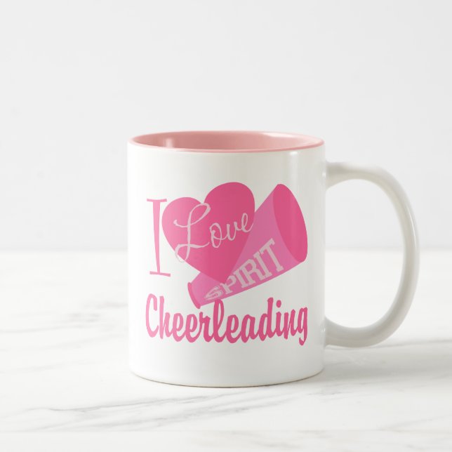 Tasse 2 Couleurs J'Aime Cheerleader (Droit)