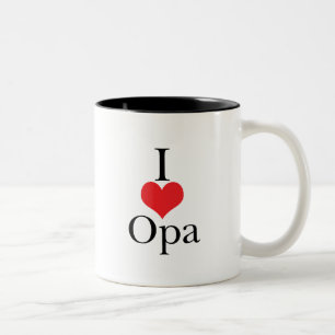 Tasse 2 Couleurs J'aime (coeur) Opa
