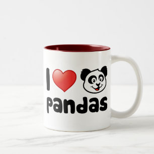 Tasse 2 Couleurs J'aime des pandas