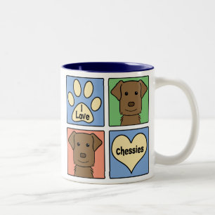 Tasse 2 Couleurs J'aime des Retrievers de la Baie de Chesapeake