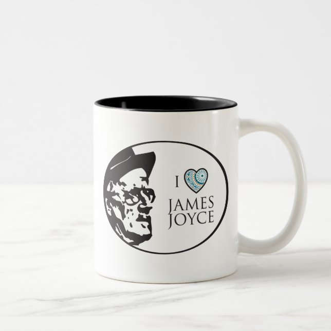 Tasse 2 Couleurs J'aime James Joyce (Droit)