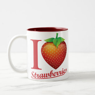 Tasse 2 Couleurs J'aime la fraise