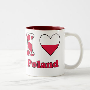 Tasse 2 Couleurs J'aime la Pologne