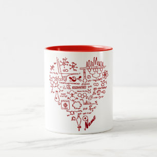 Tasse 2 Couleurs J'aime le chimiste de chimie personnalisé